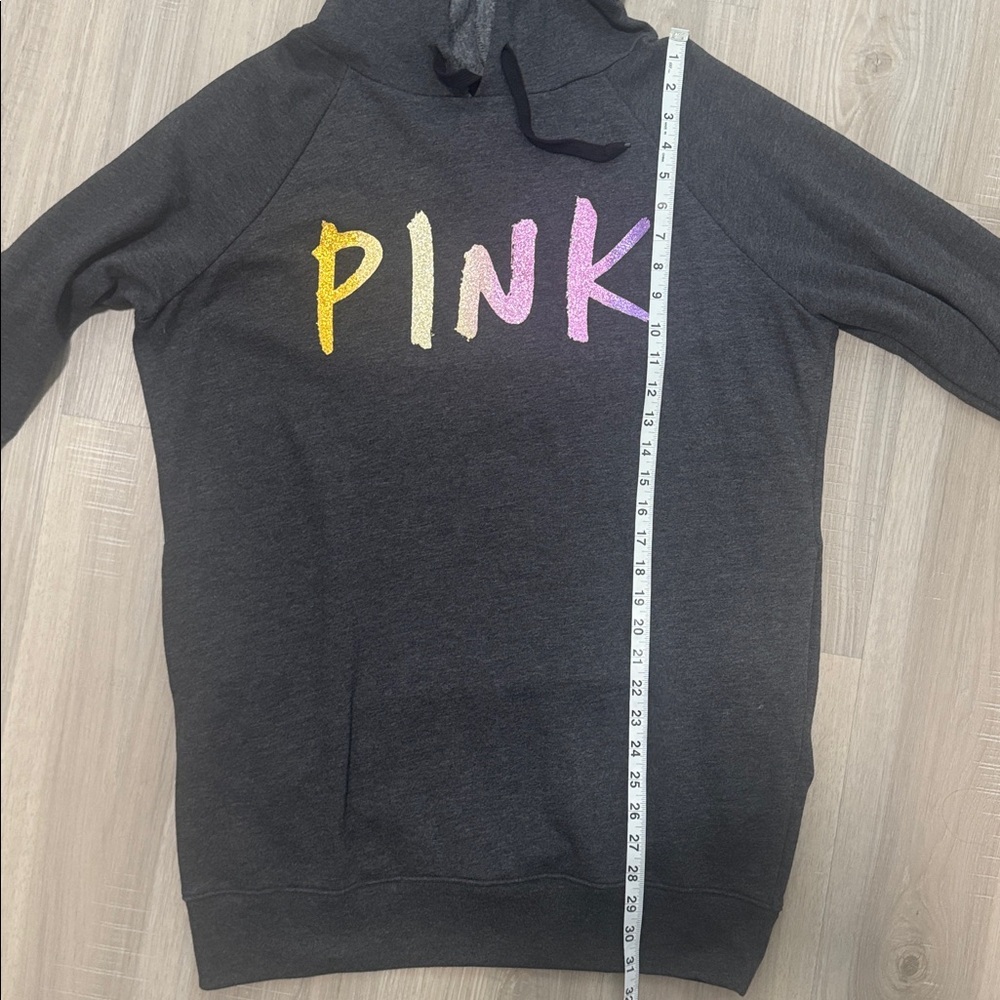 Victoria's Secret PINK Fleece Hoodie Sweatshirt Dress.  Sz S - Picture 6 of 8
